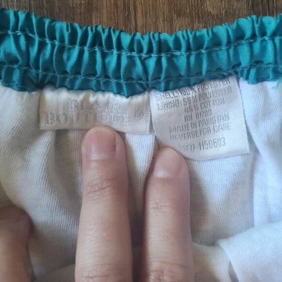 Vintage 80 90s Blair Boutique Windbreaker 2 Piece Set M Stud Blue Gold High Neck - Picture 8 of 10